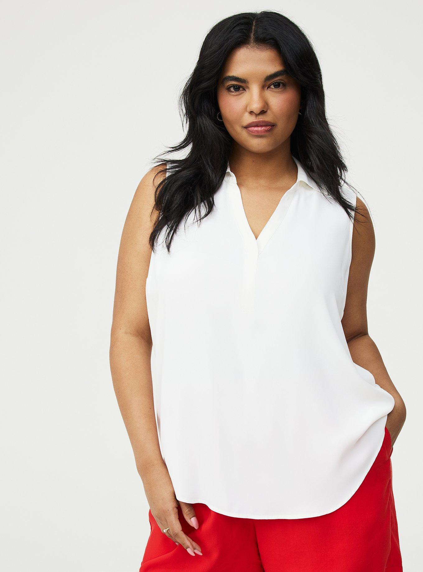 Harper Georgette Pullover Sleeveless Blouse, BLANC DE BLANC, hi-res