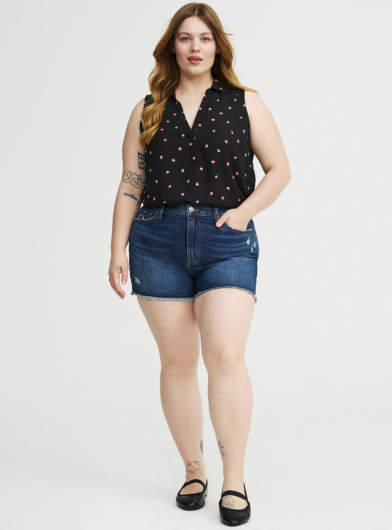 Harper Georgette Pullover Sleeveless Blouse, SPACED STRAWBERRY BLACK, alternate