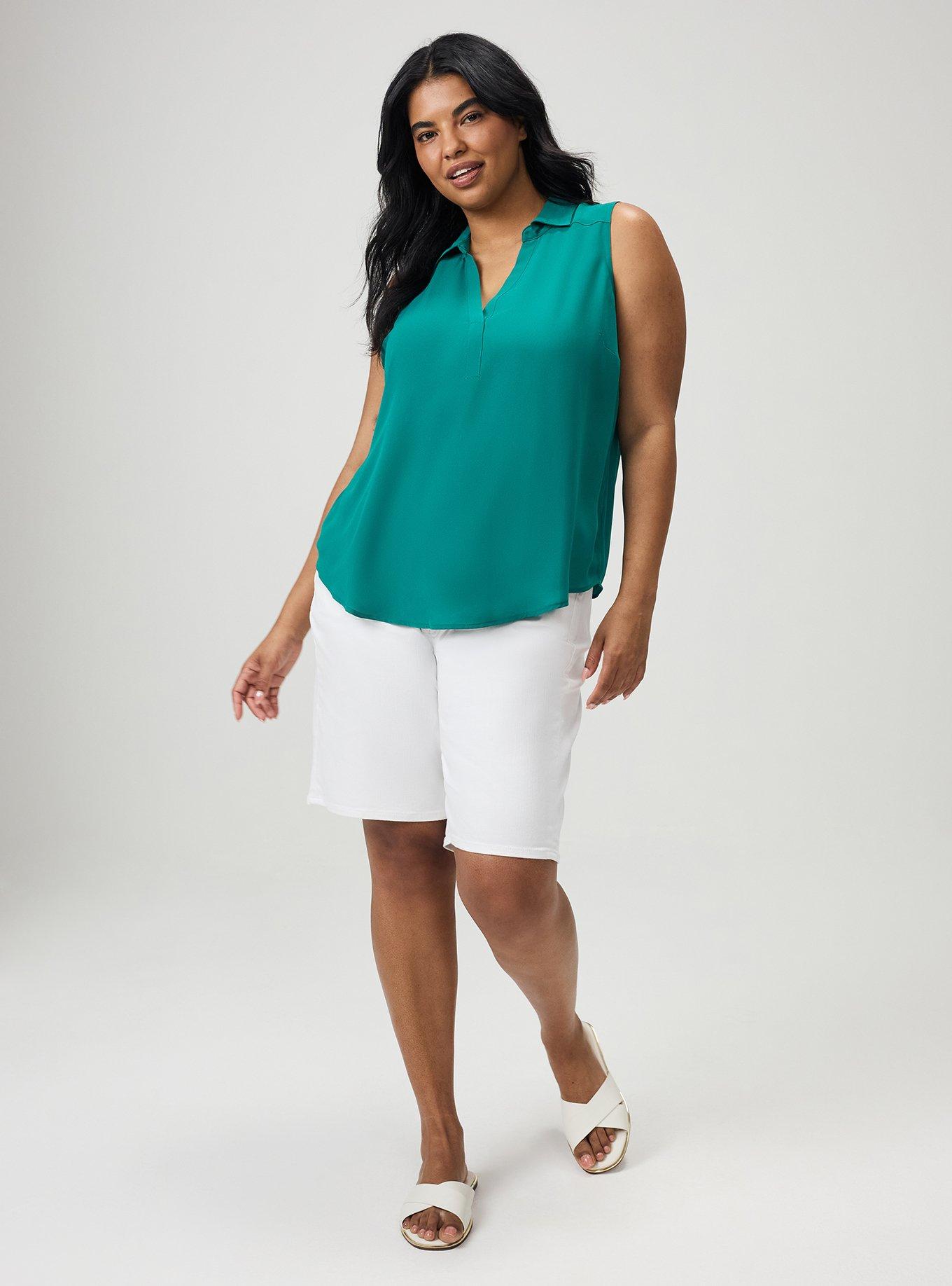 Harper Georgette Pullover Sleeveless Blouse, ALPINE GREEN, alternate