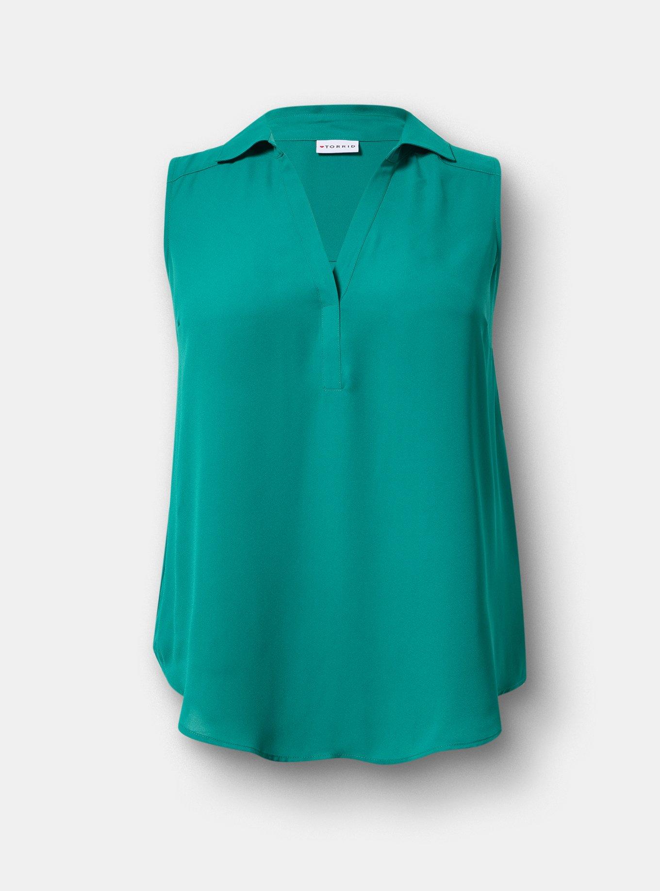 Harper Georgette Pullover Sleeveless Blouse, ALPINE GREEN, hi-res