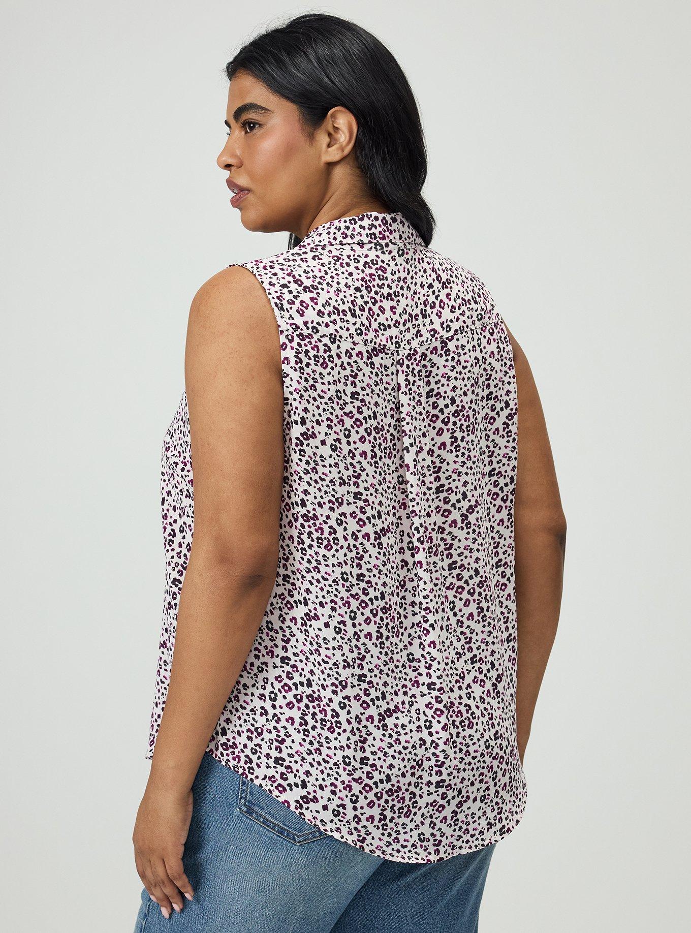 Harper Georgette Pullover Sleeveless Blouse, WISH UPON A LEOPARD PINK, alternate