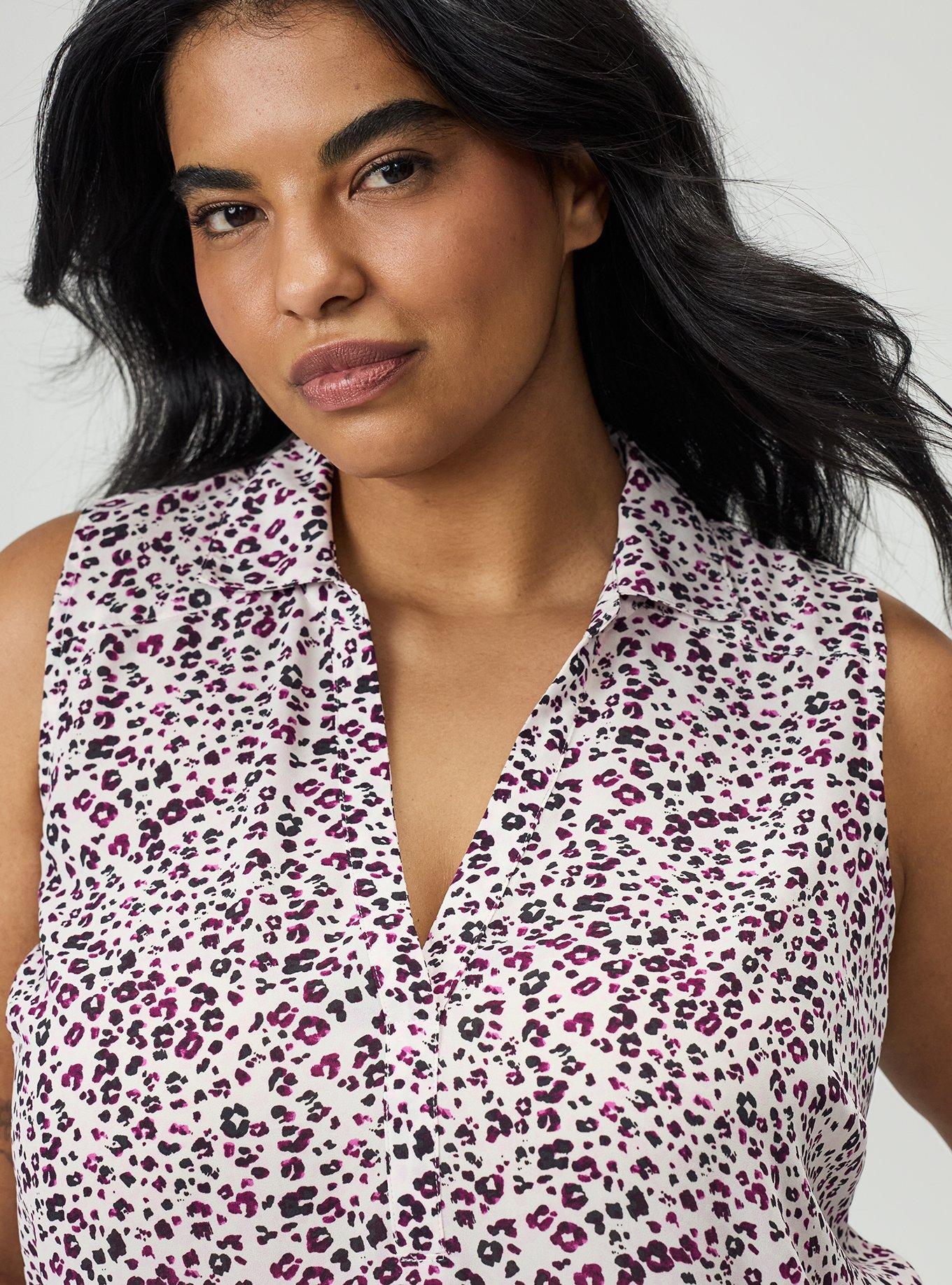 Harper Georgette Pullover Sleeveless Blouse, WISH UPON A LEOPARD PINK, alternate