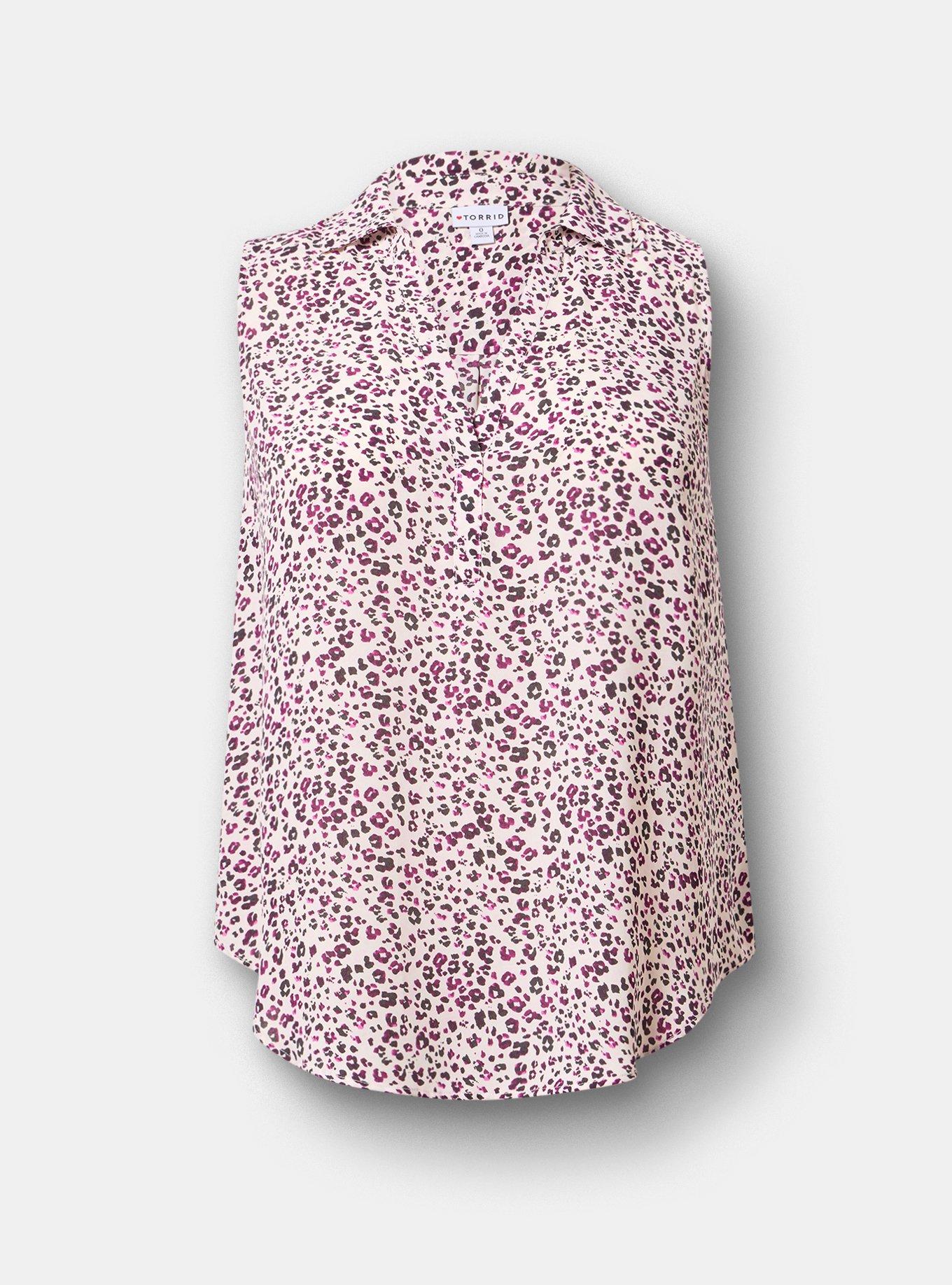 Harper Georgette Pullover Sleeveless Blouse, WISH UPON A LEOPARD PINK, hi-res