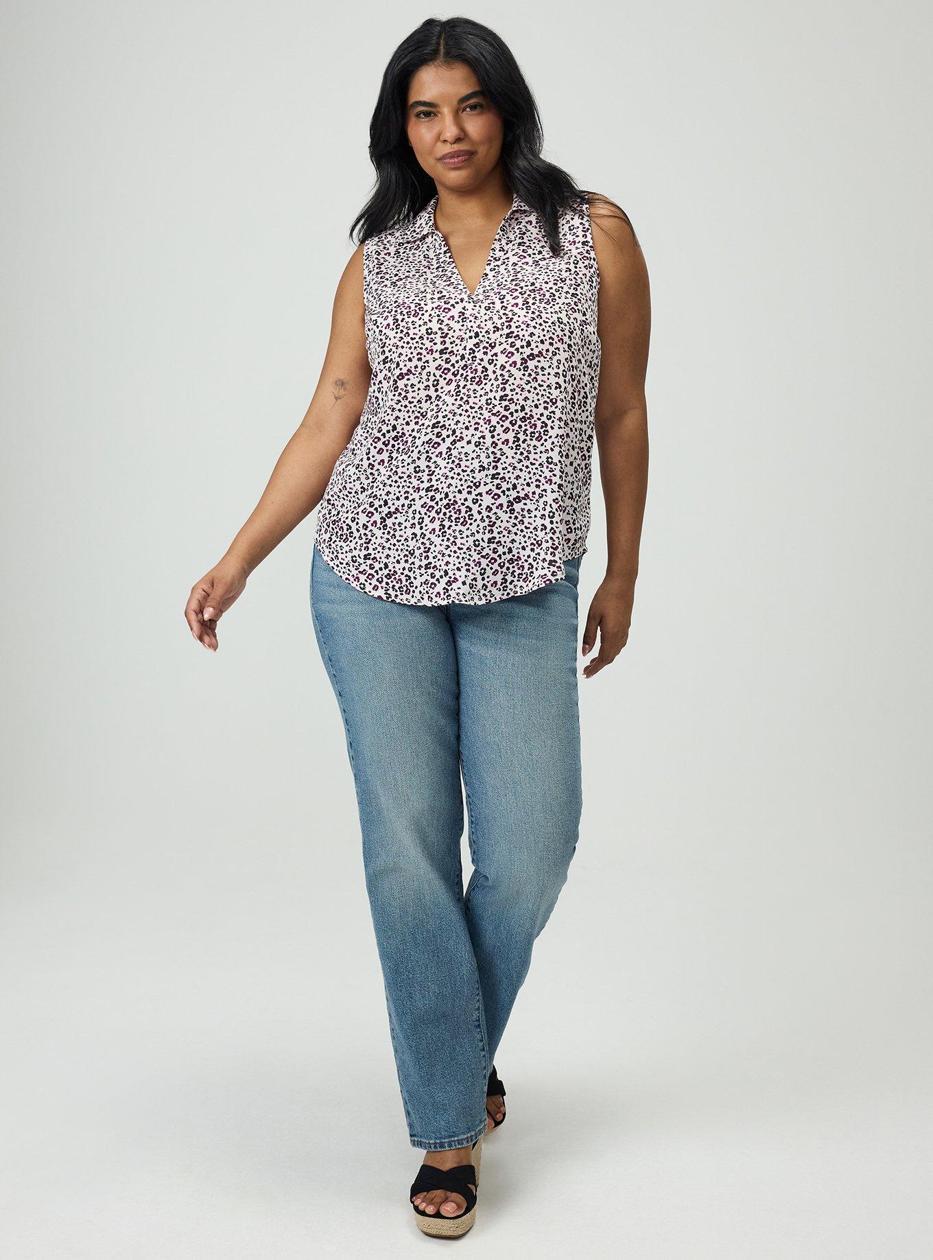 Harper Georgette Pullover Sleeveless Blouse, WISH UPON A LEOPARD PINK, hi-res