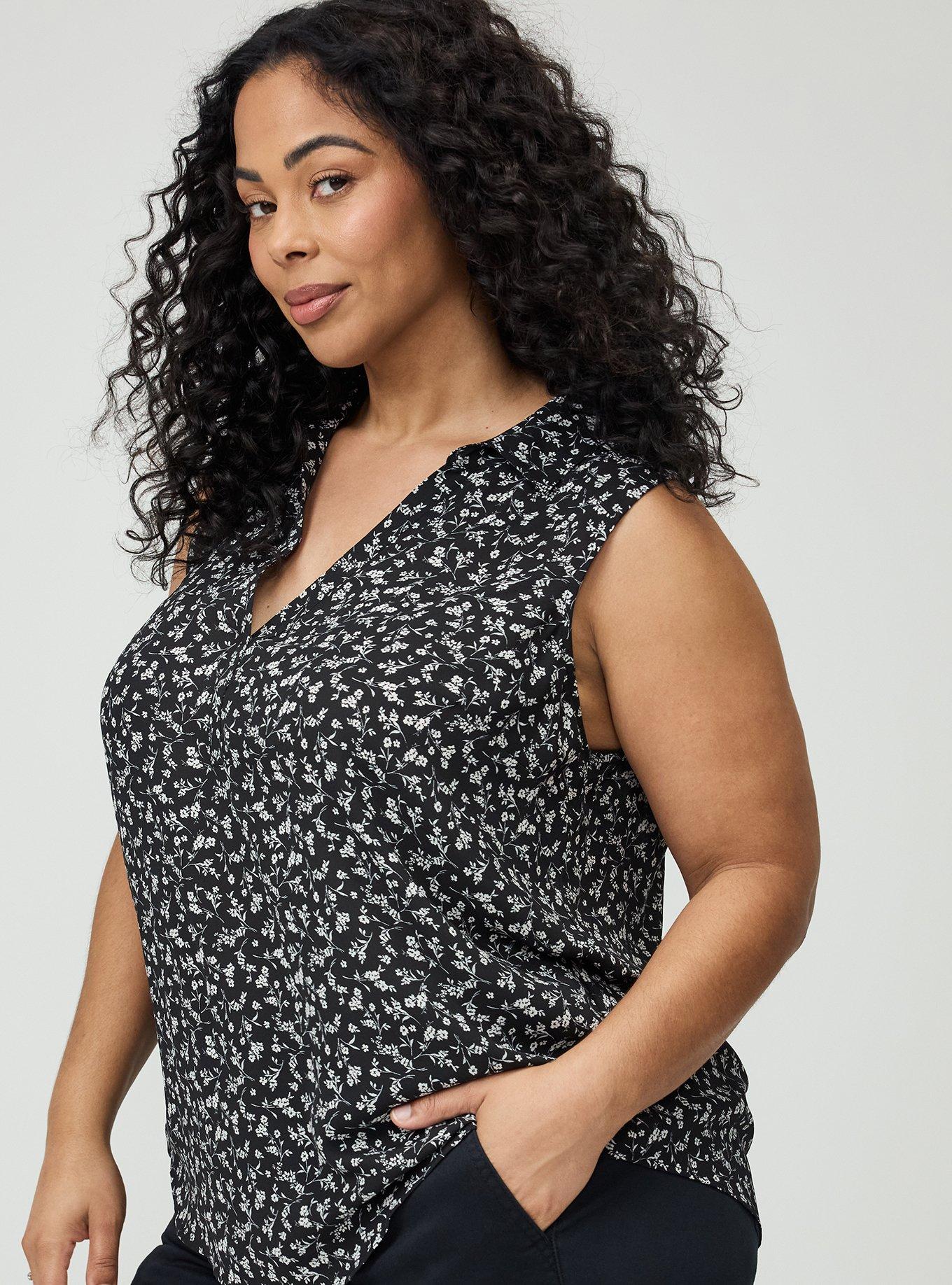 Harper Georgette Pullover Sleeveless Blouse, NELLY FLORAL BLACK, alternate