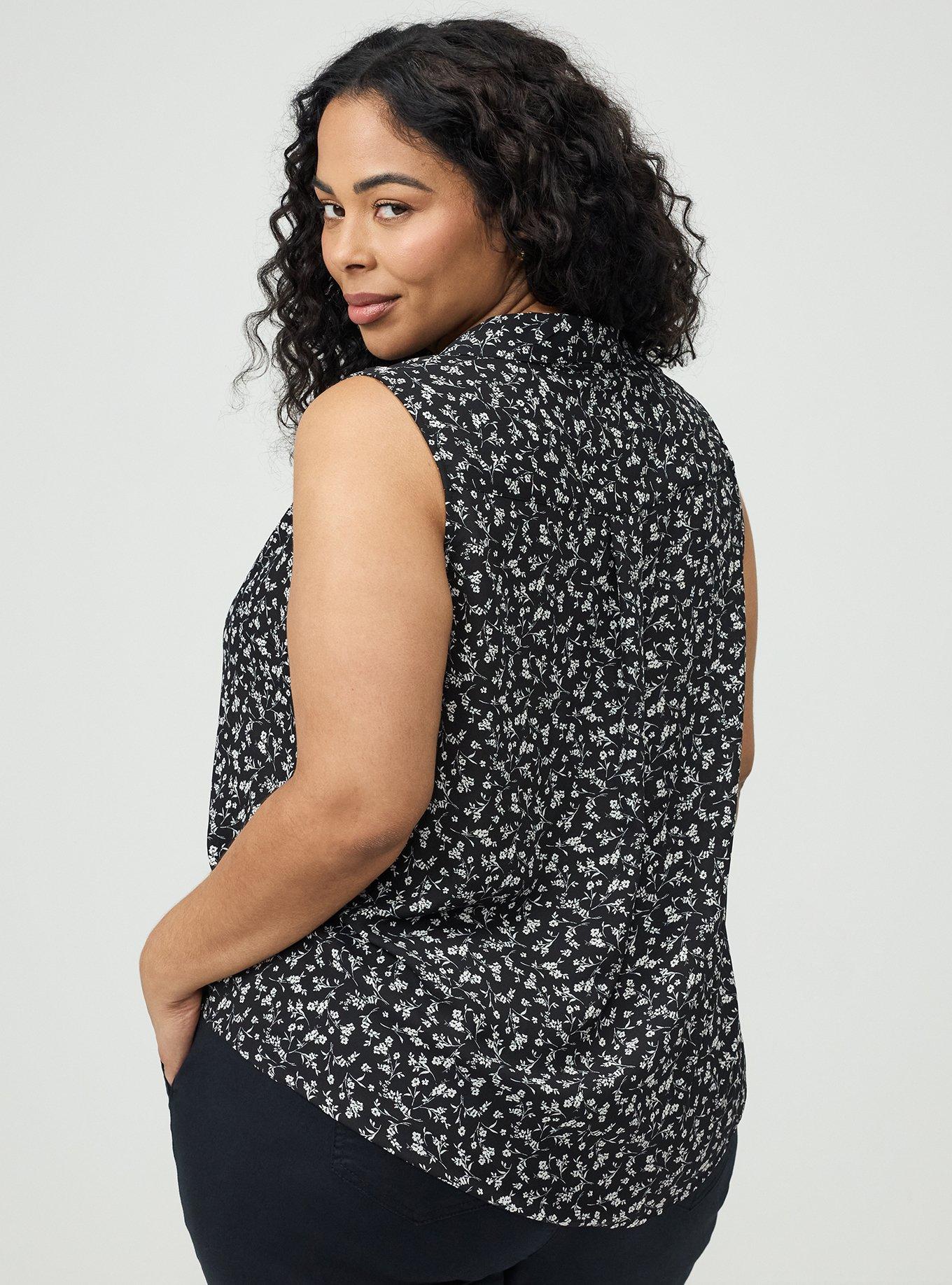 Harper Georgette Pullover Sleeveless Blouse, NELLY FLORAL BLACK, alternate