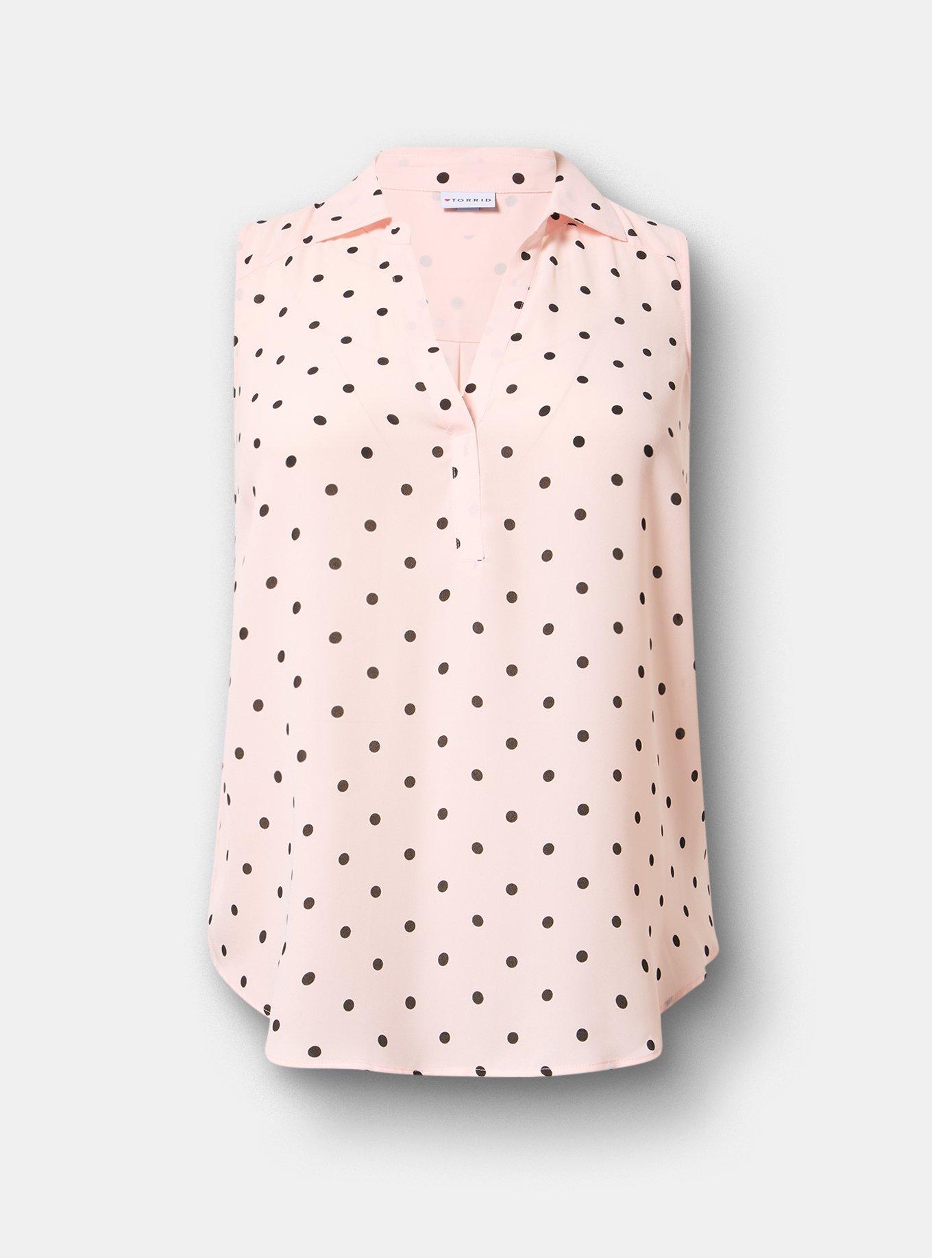 Harper Georgette Pullover Sleeveless Blouse, MIDI DOT PINK, hi-res