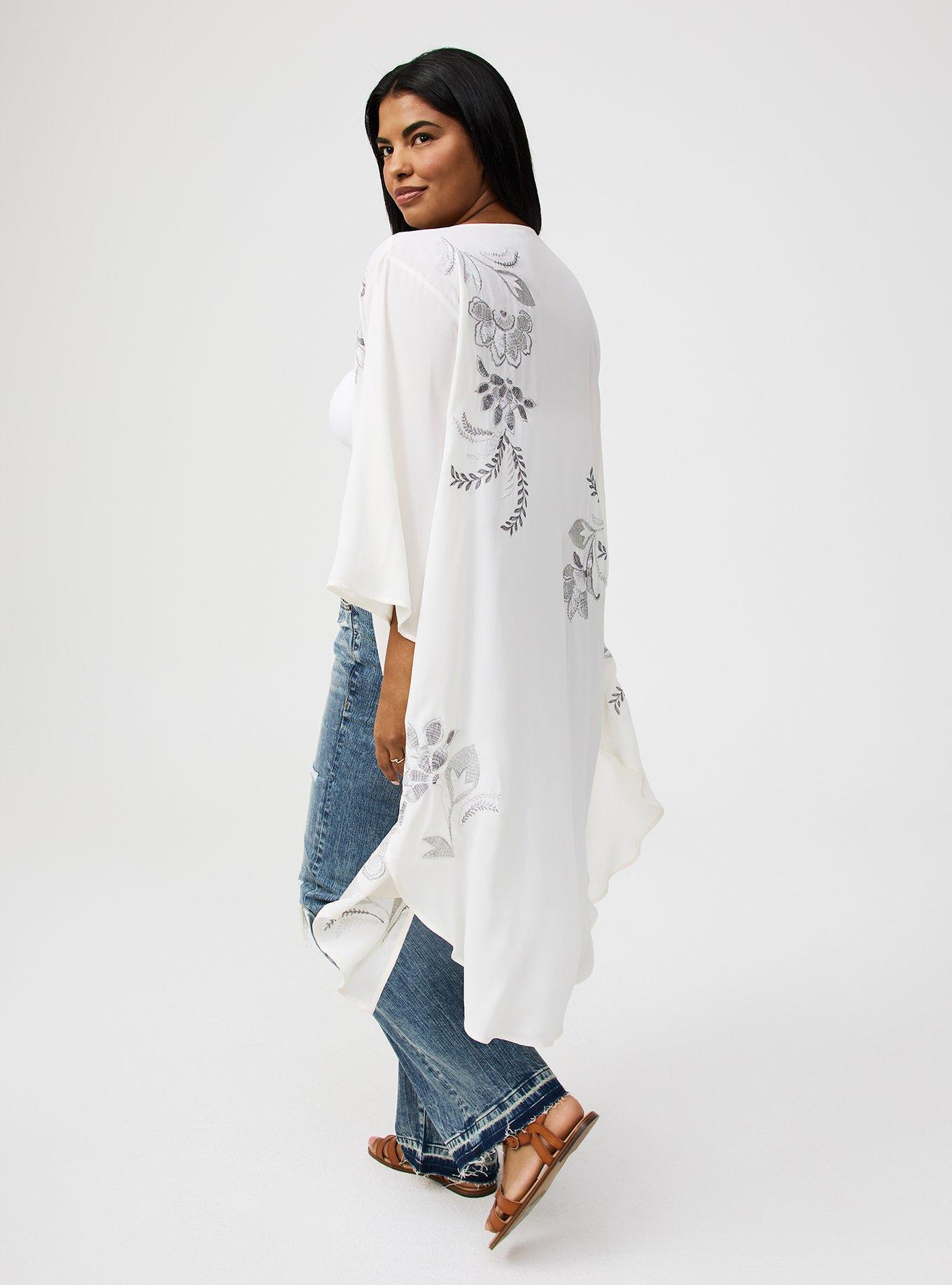 Embroidered Shirttail Kimono