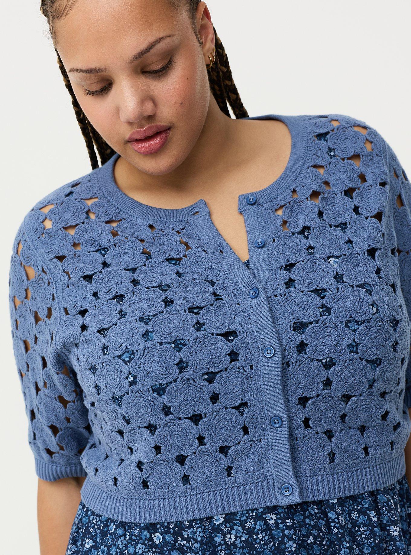 Crochet Shrug, BLUE HORIZON, alternate