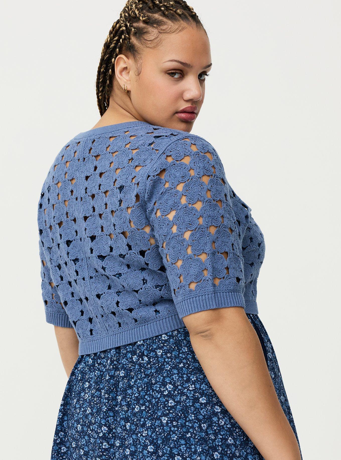 Crochet Shrug, BLUE HORIZON, alternate