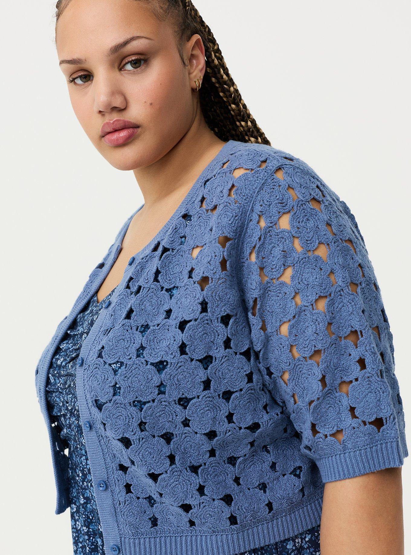 Crochet Shrug, BLUE HORIZON, alternate