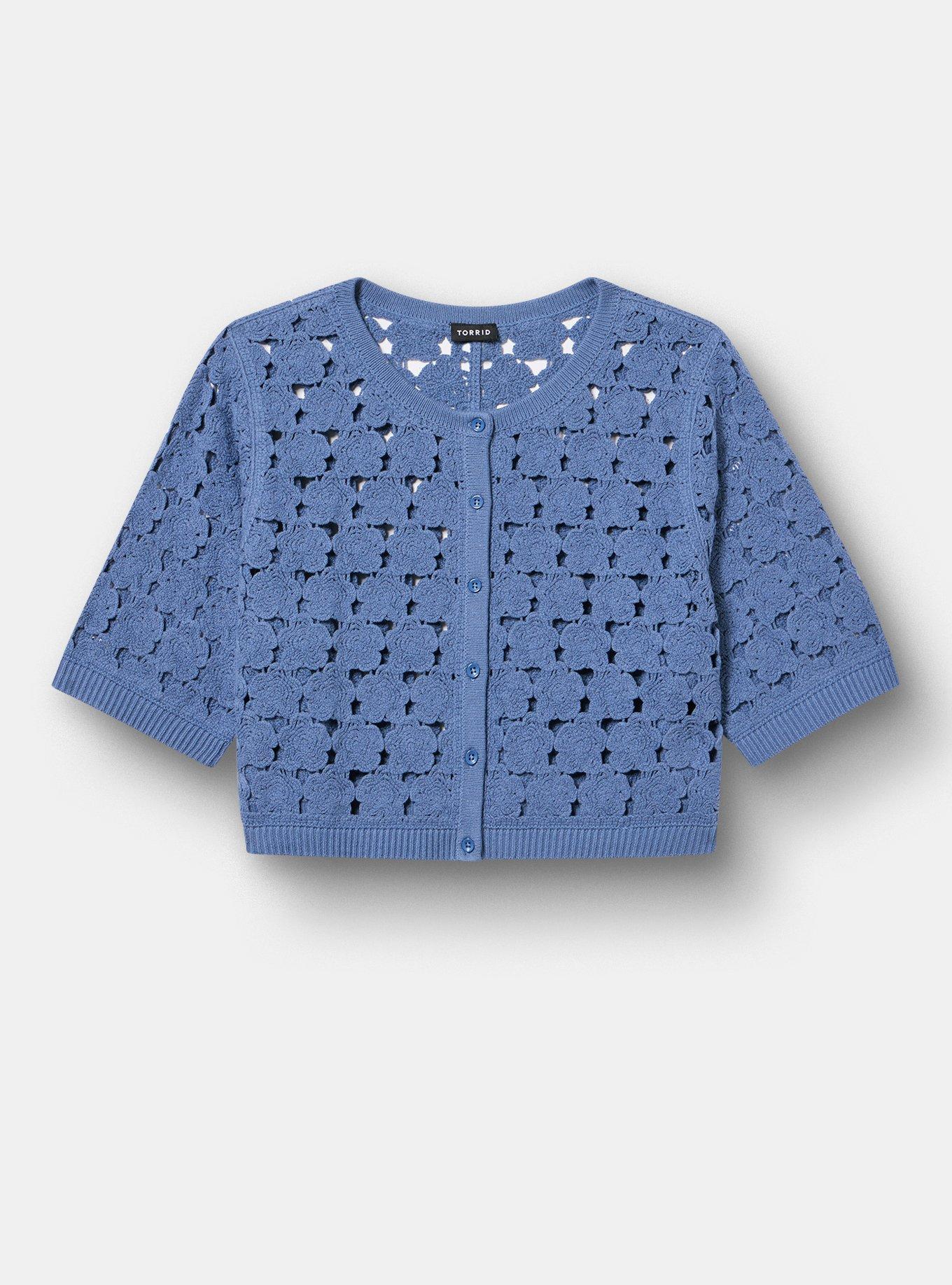 Crochet Shrug, BLUE HORIZON, hi-res