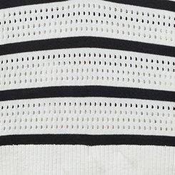 Belle Isle Pointelle Pullover, DEEP BLACK CLOUD DANCER STRIPE, swatch