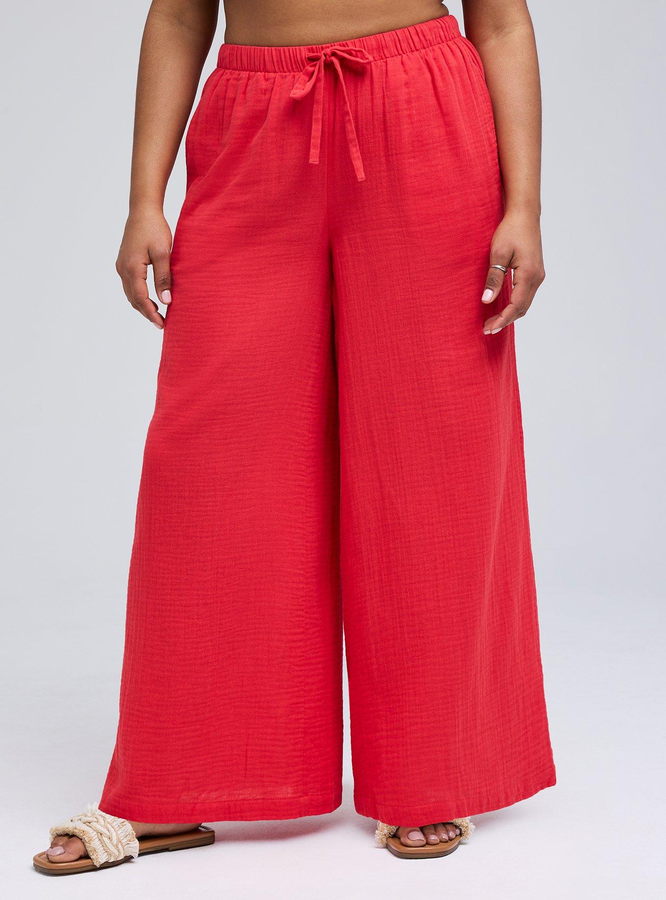Belle Isle High-Rise Pull-On Wide Leg Pant, RUBICONDO, alternate