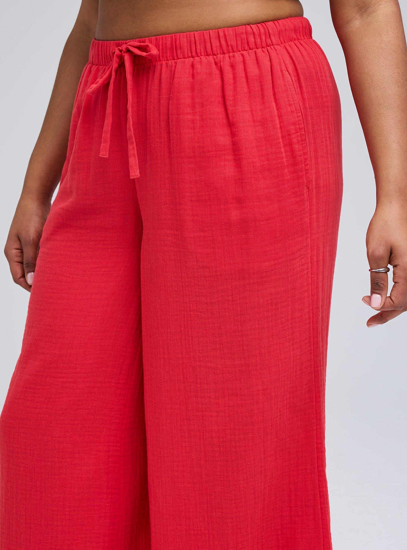 Belle Isle High-Rise Pull-On Wide Leg Pant, RUBICONDO, alternate