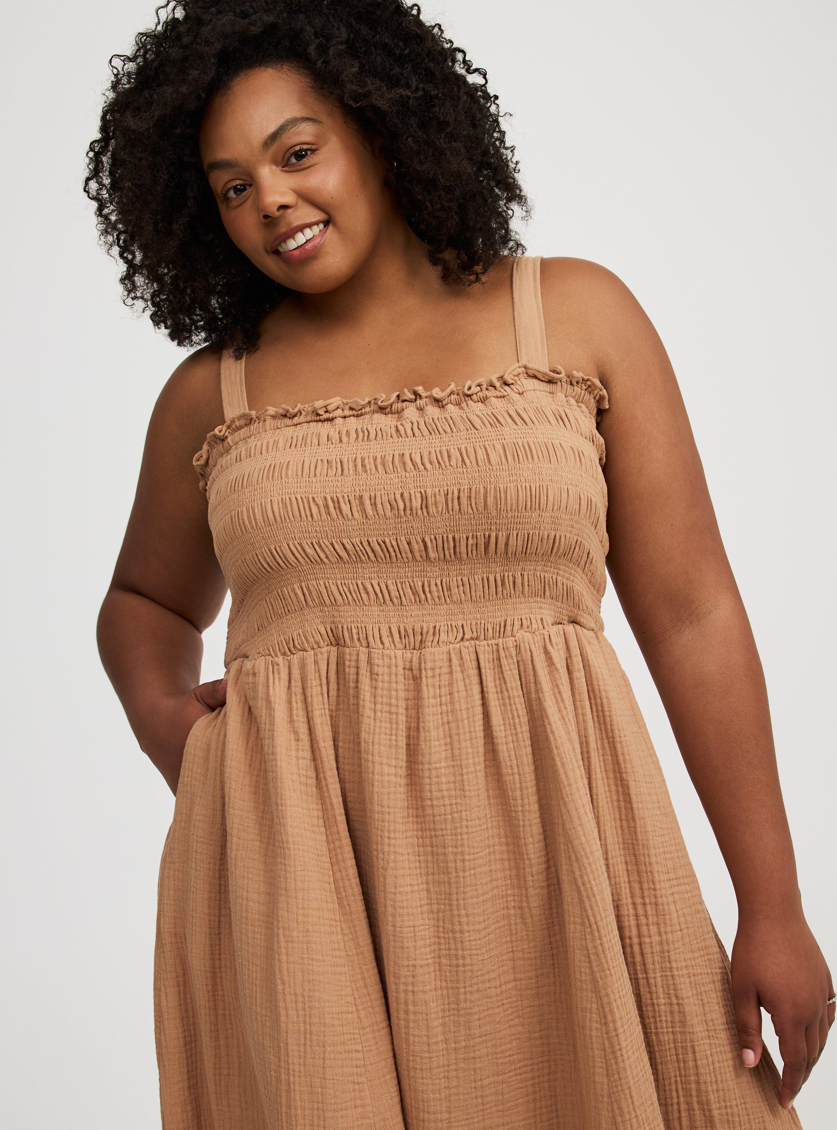 Midi Pucker Gauze Dress