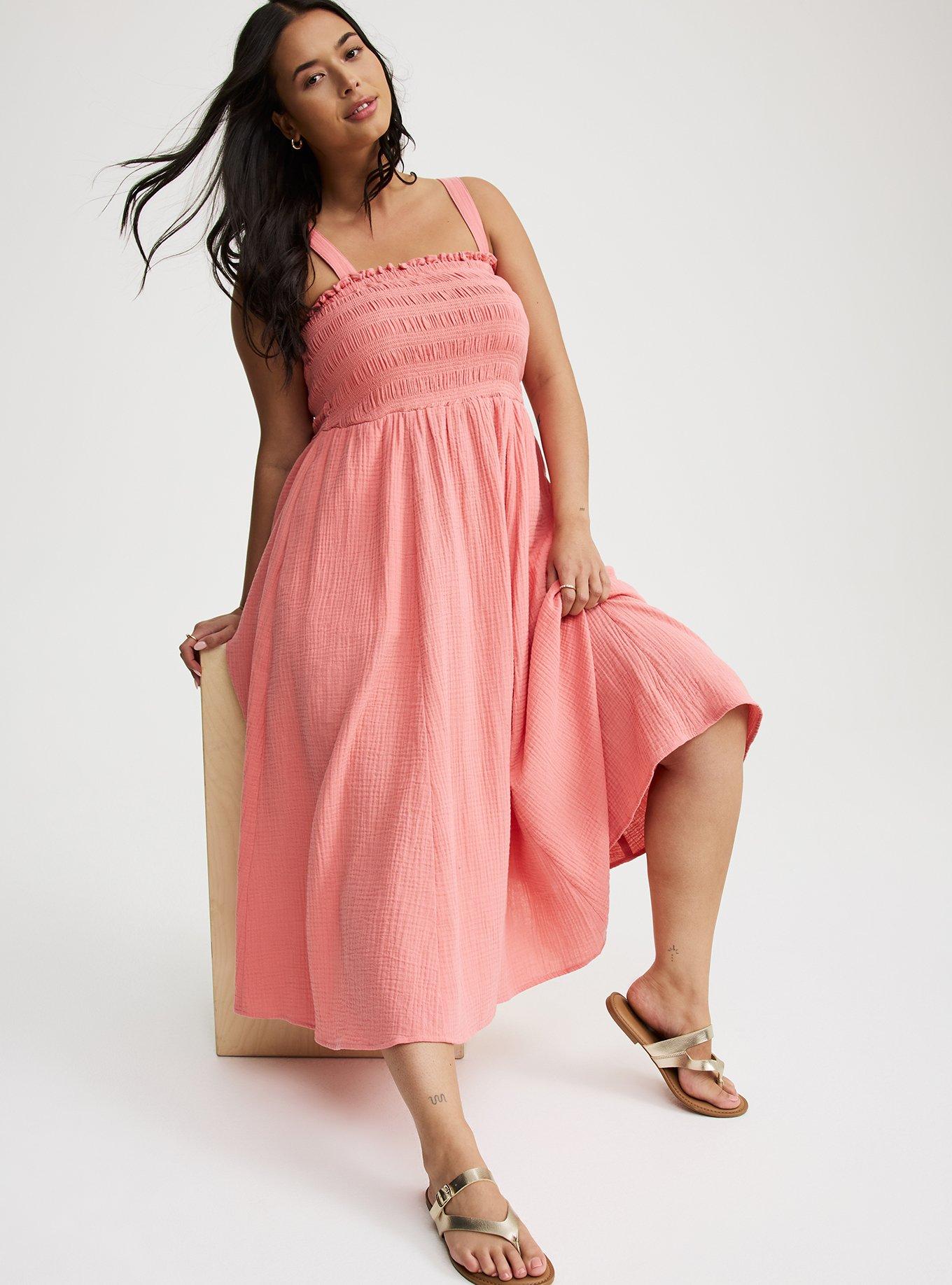 Midi Pucker Gauze Dress