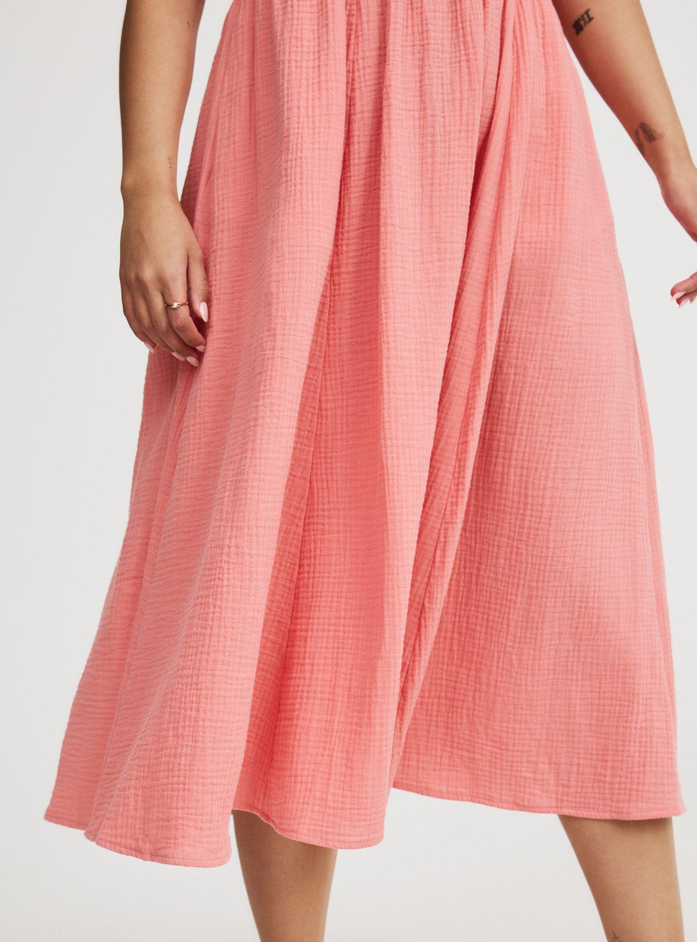 Midi Pucker Gauze Dress
