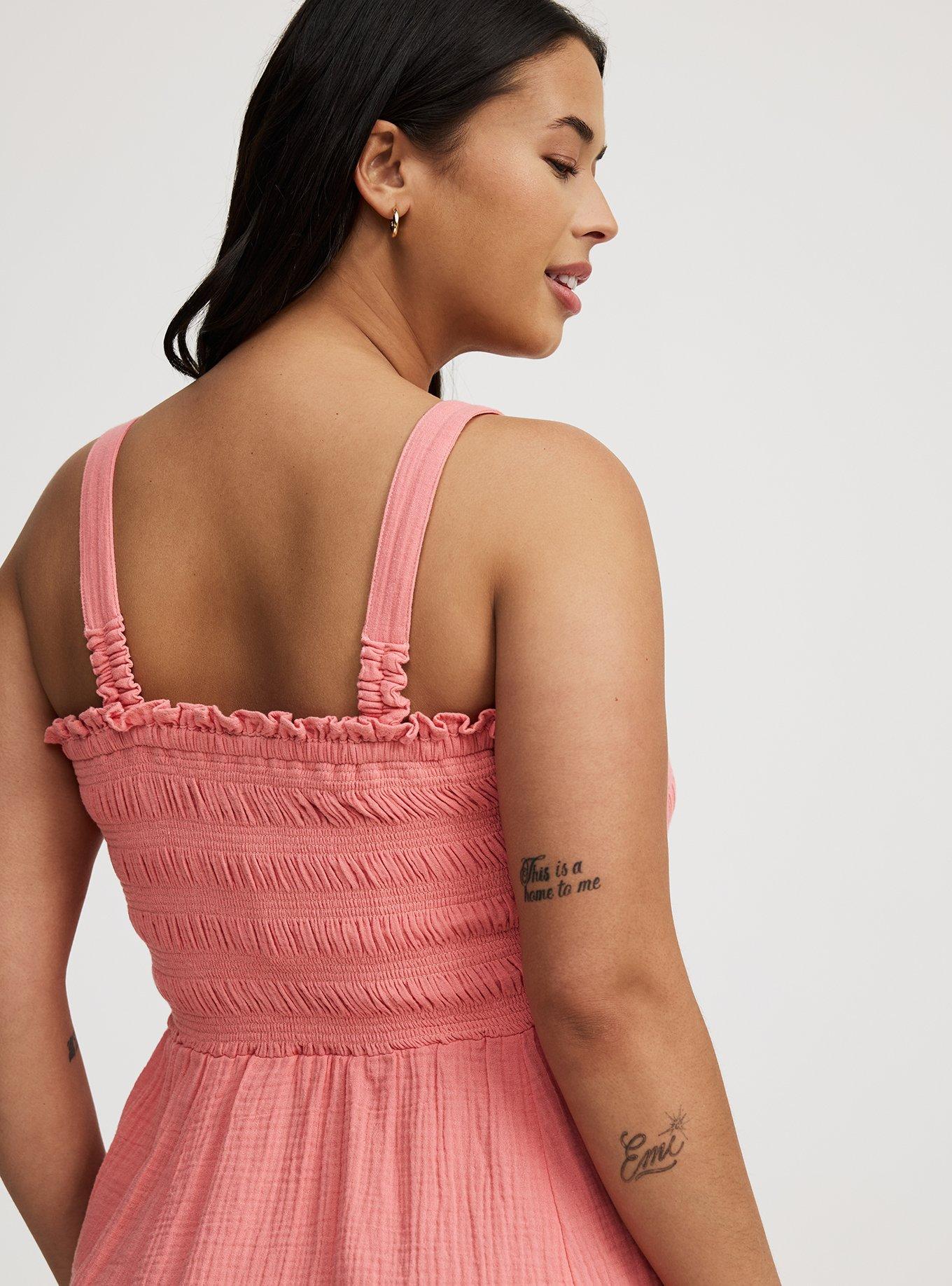 Midi Pucker Gauze Dress