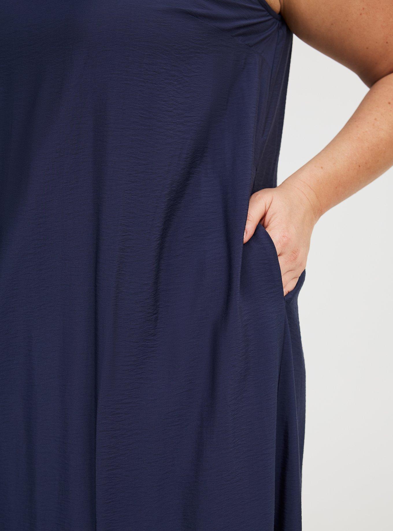 Midi High-Neck Tie-Back Dress