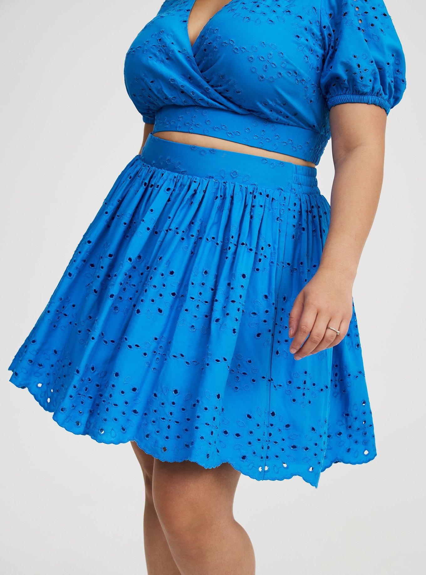 Surplice Scallop Mini Skirt Set