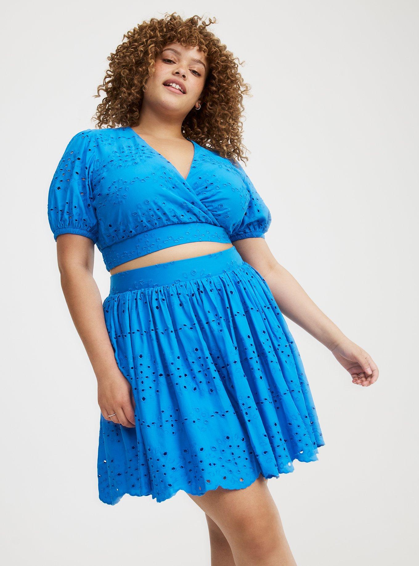 Surplice Scallop Mini Skirt Set