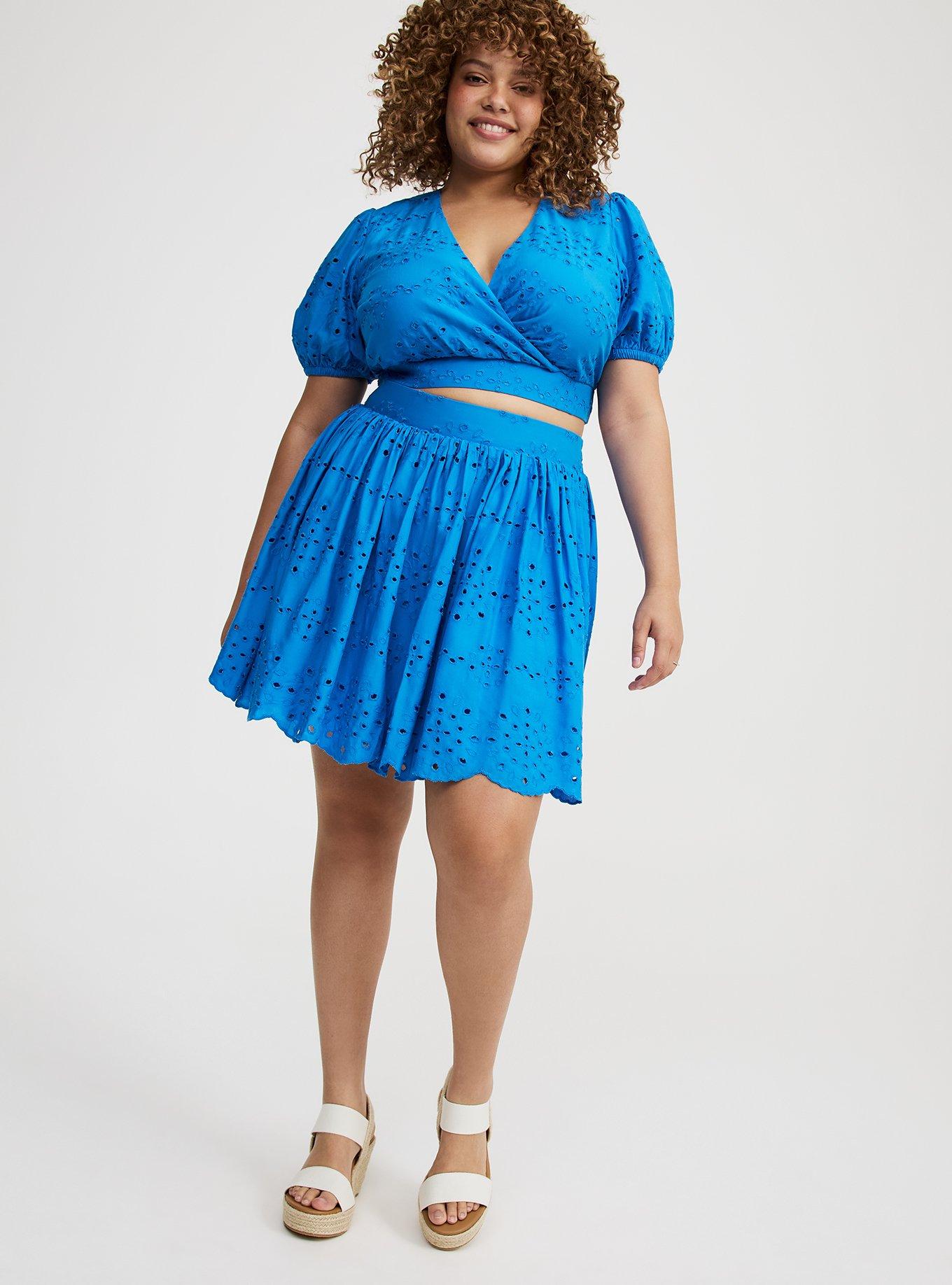 Surplice Scallop Mini Skirt Set