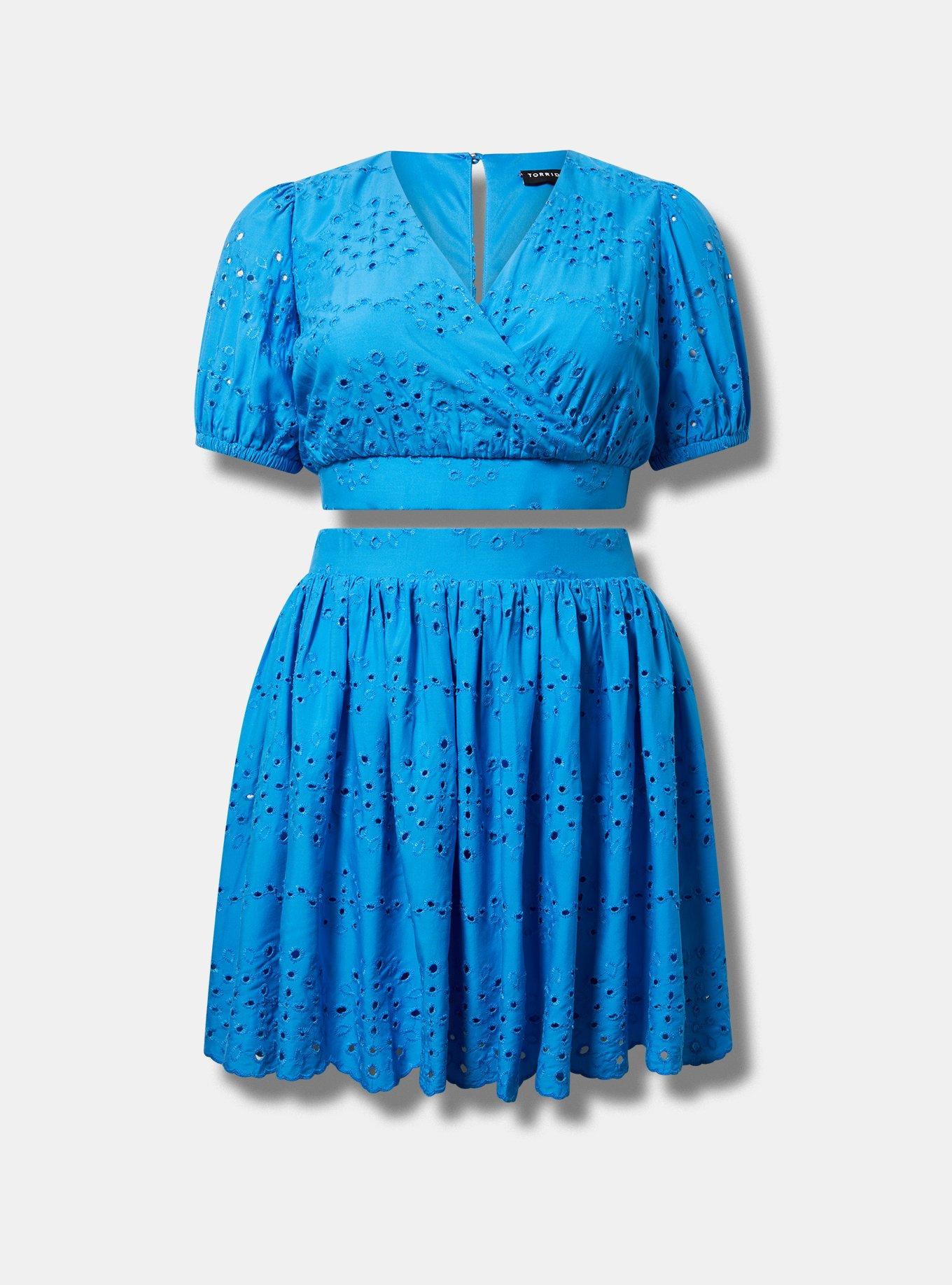 Surplice Scallop Mini Skirt Set