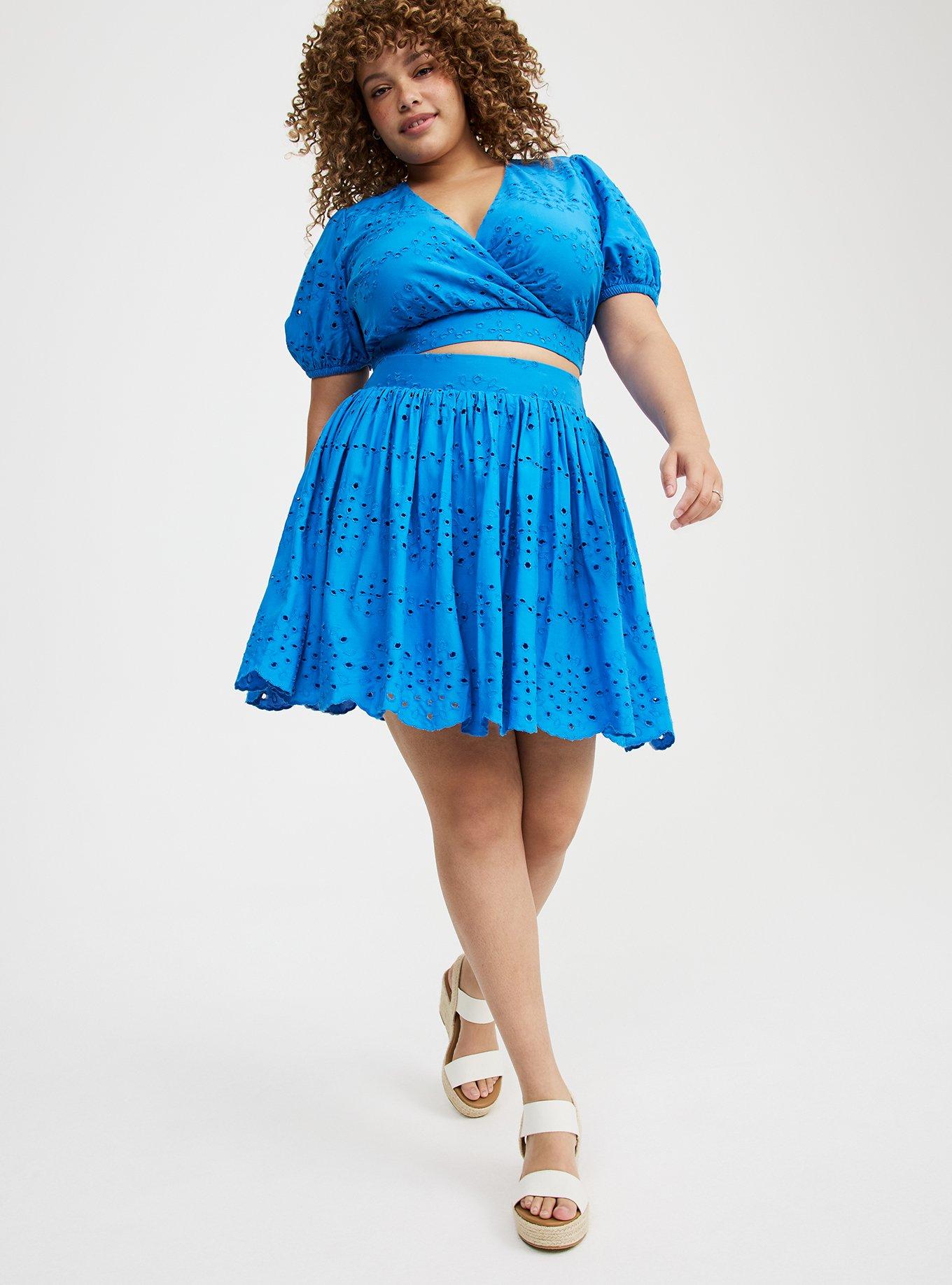 Surplice Scallop Mini Skirt Set