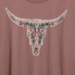 Plus Size Steer Relaxed Heritage Jersey Crew Embroidered Tee, ROSE TAUPE, swatch