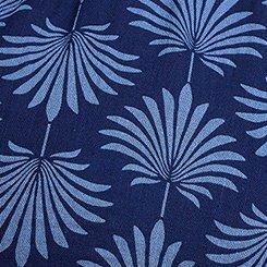 Belle Isle Cotton Linen Popover Top, FANNED LEAVES NAVY, swatch