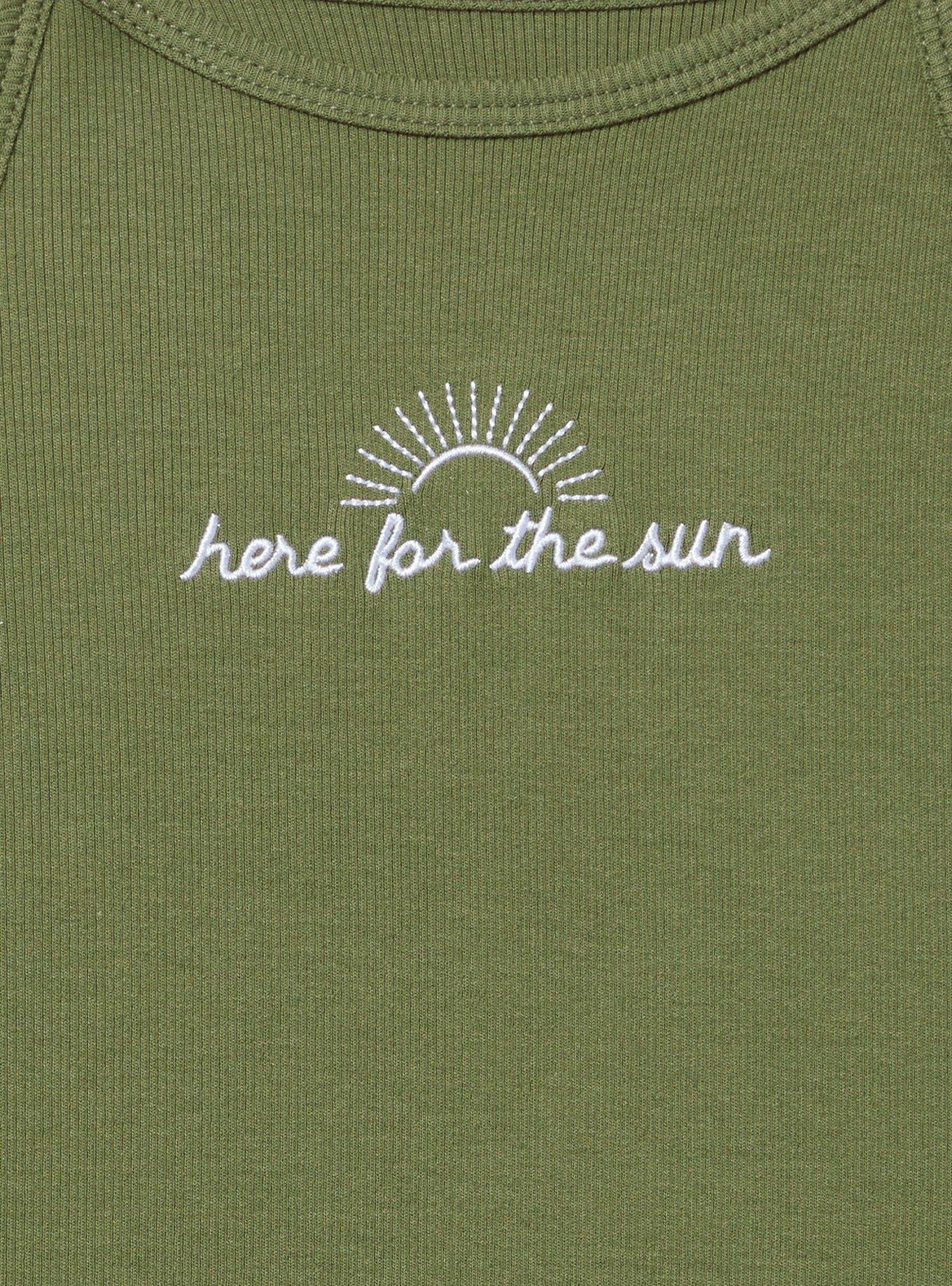 Here For The Sun Ribbed Goddess Tank