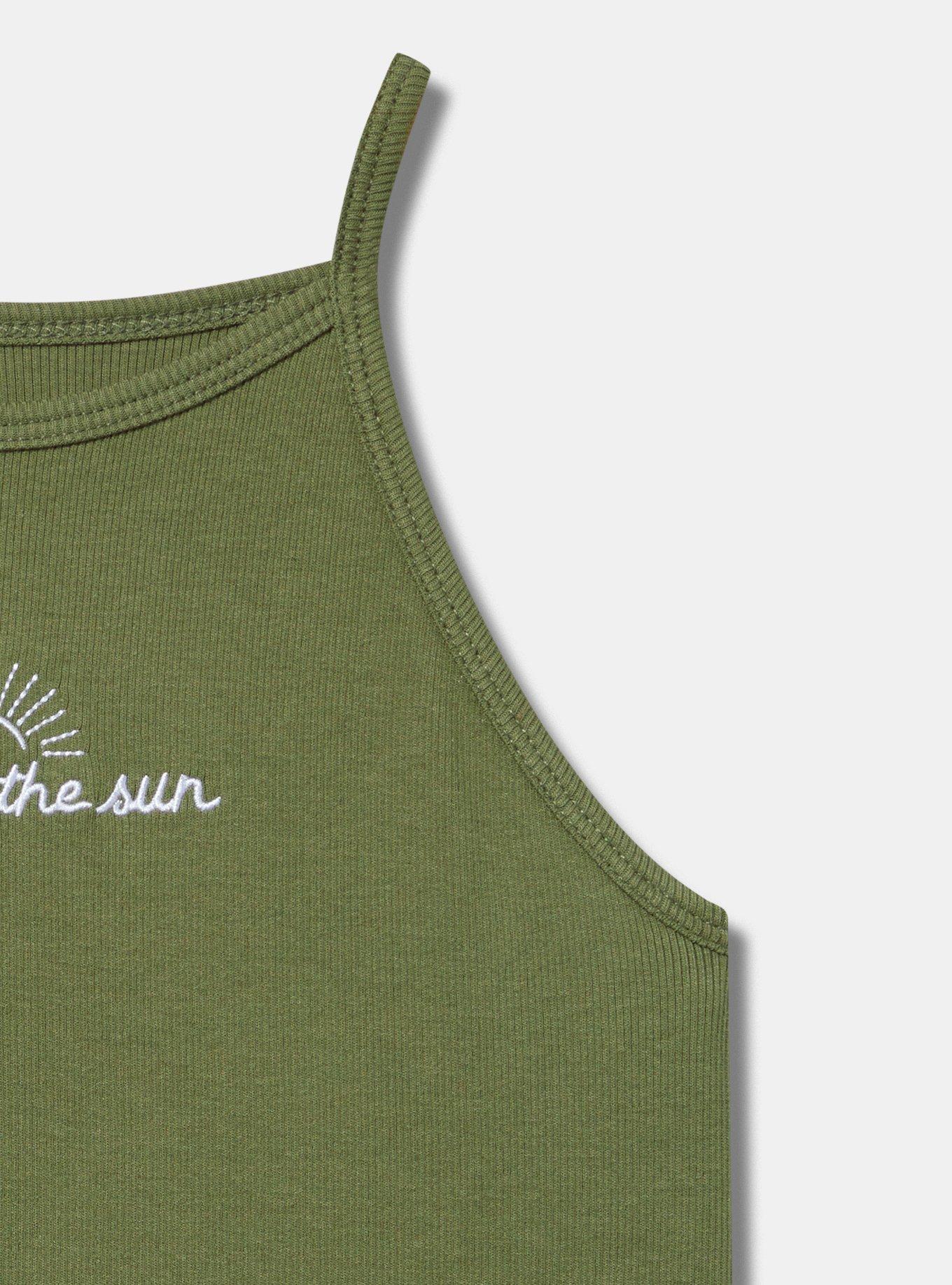 Here For The Sun Ribbed Goddess Tank