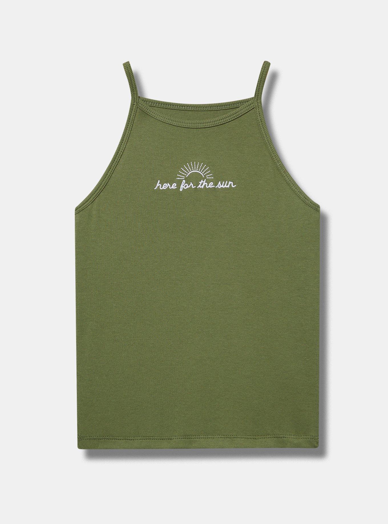 Here For The Sun Ribbed Goddess Tank