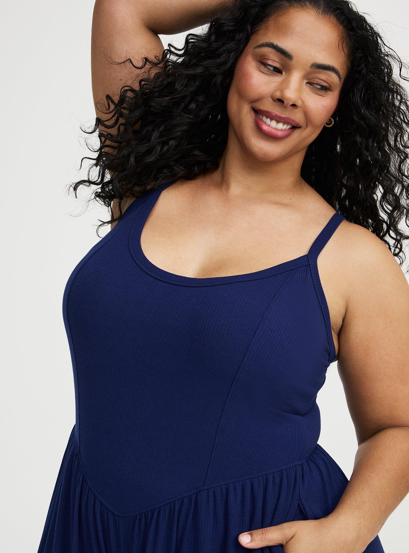 Super Soft Rib Wide-Leg Jumpsuit, MEDIEVAL BLUE, alternate