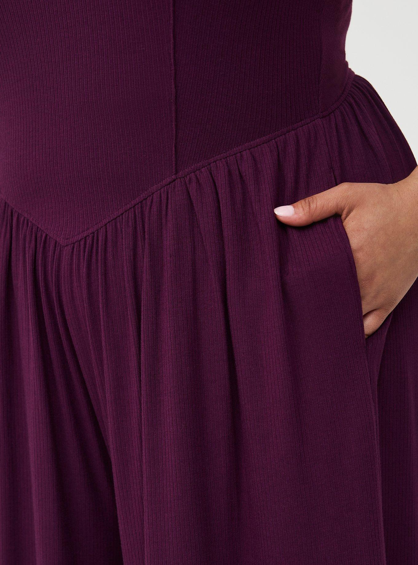 Super Soft Rib Wide-Leg Jumpsuit, WINTER BLOOM, alternate