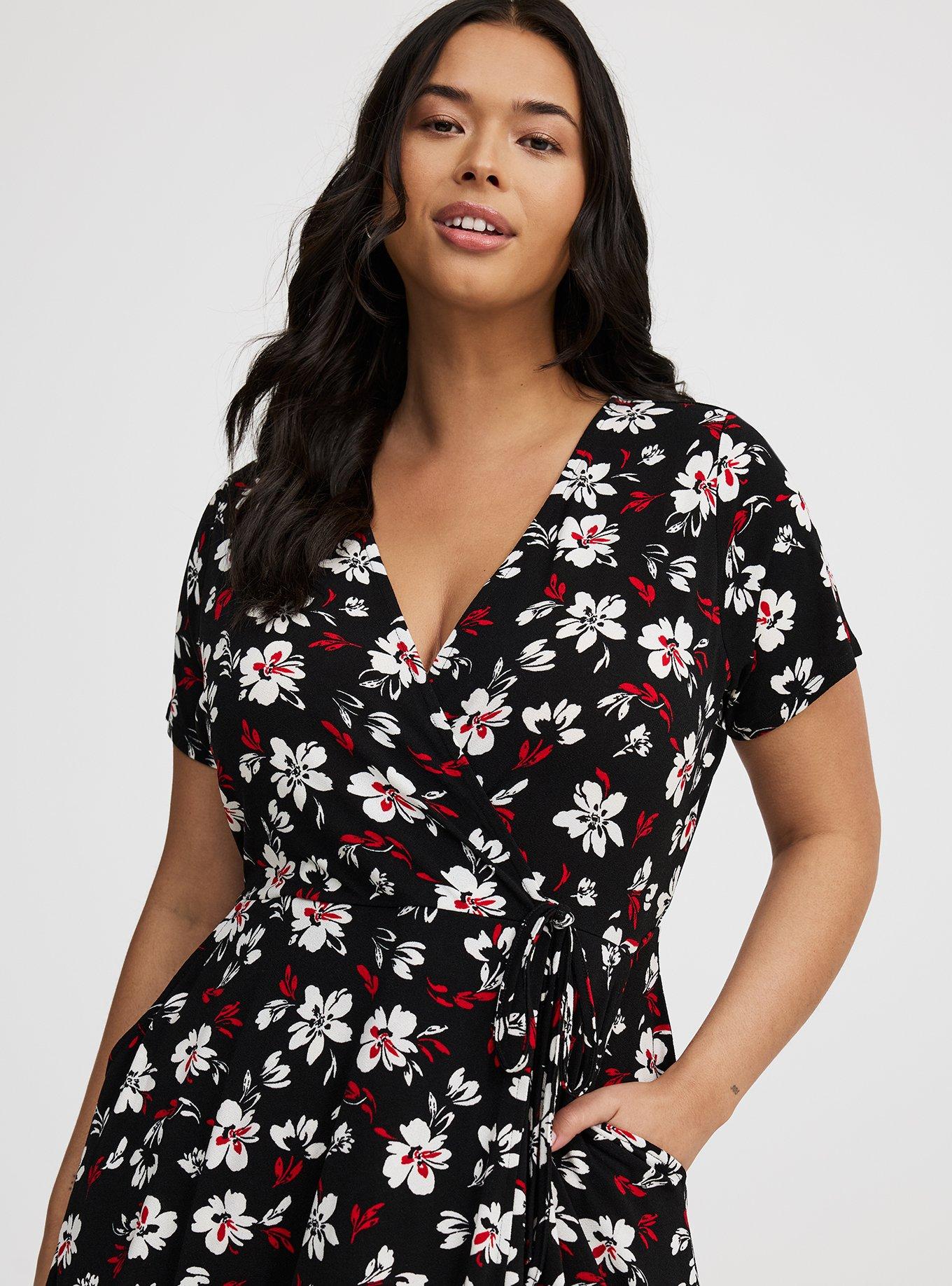 Midi Surplice Tie-Sleeve Dress