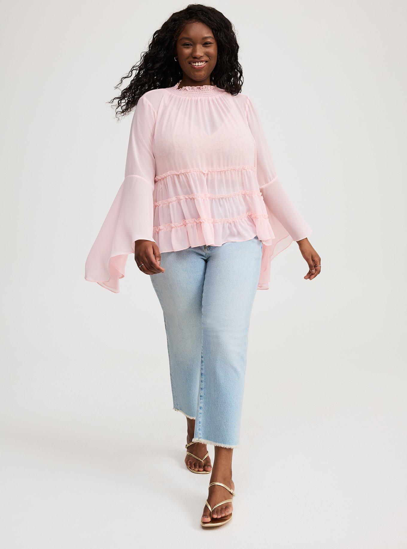 Chiffon Mock Neck Top