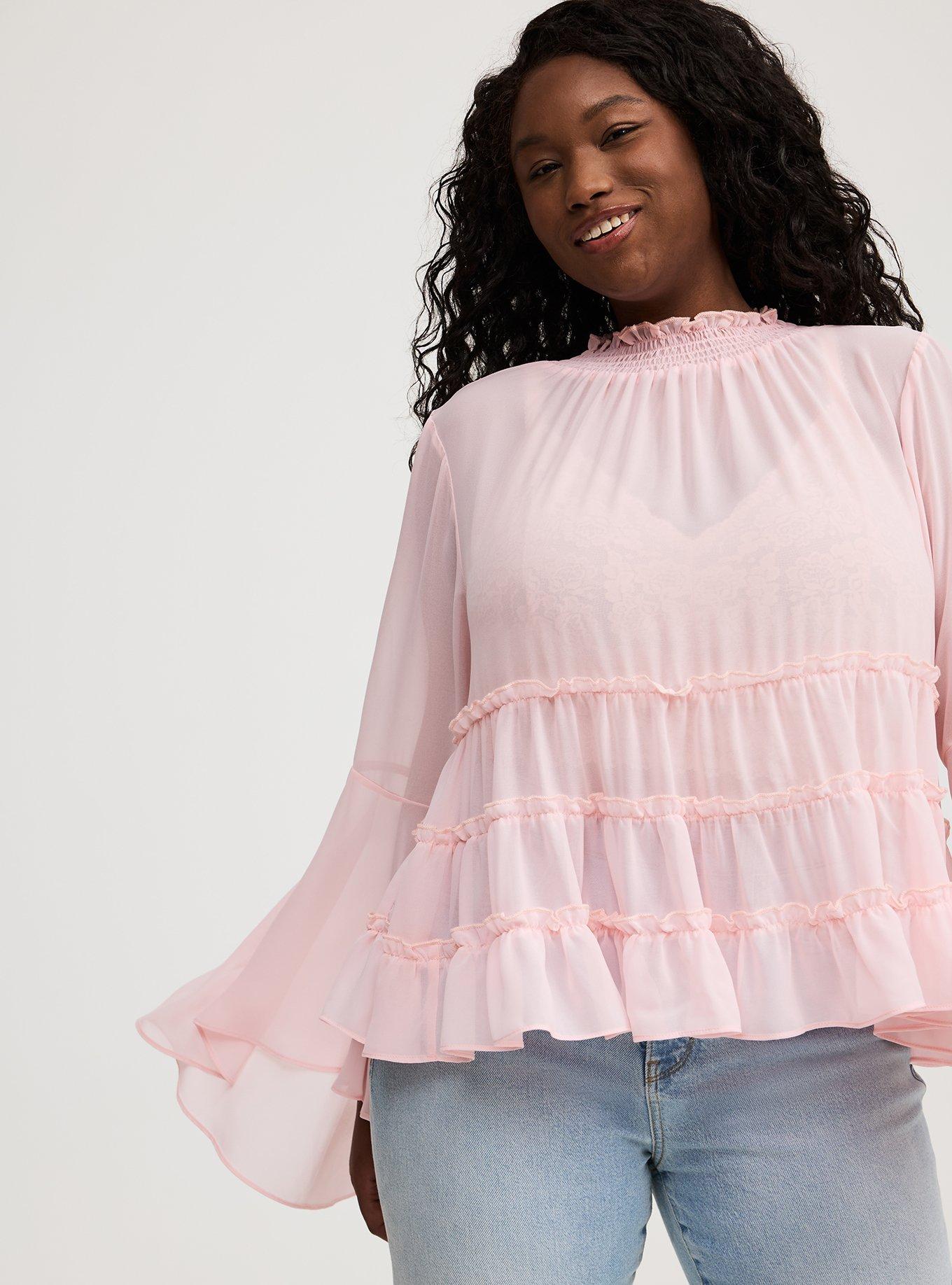 Chiffon Mock Neck Top