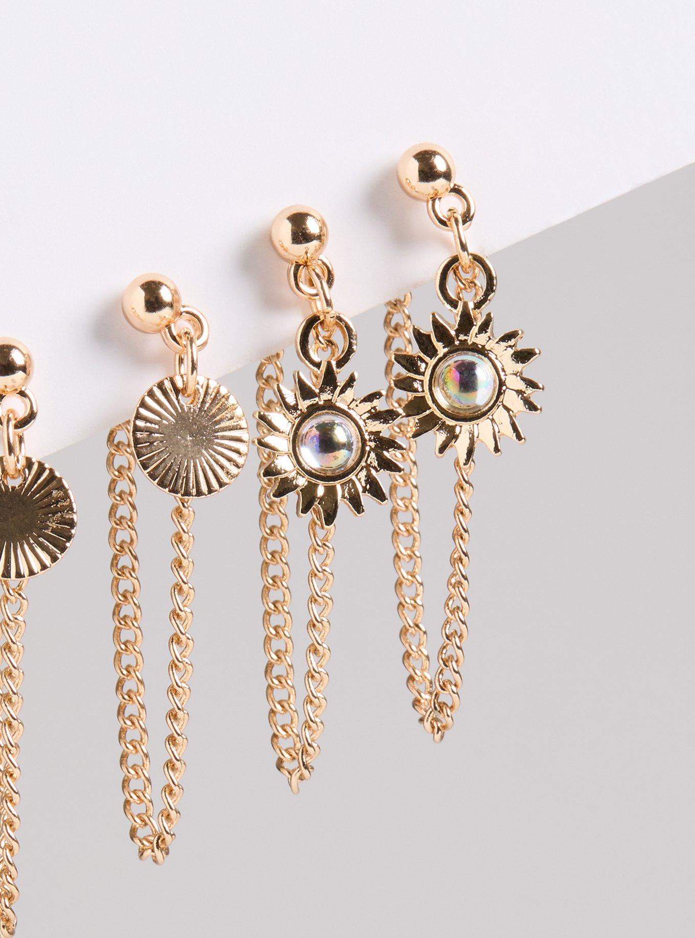 Front & Back Chain Earring Set