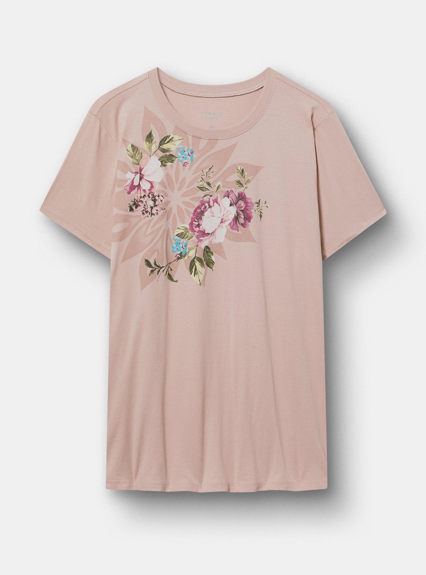 Mandala Rose Classic Cotton Jersey Crew Tee