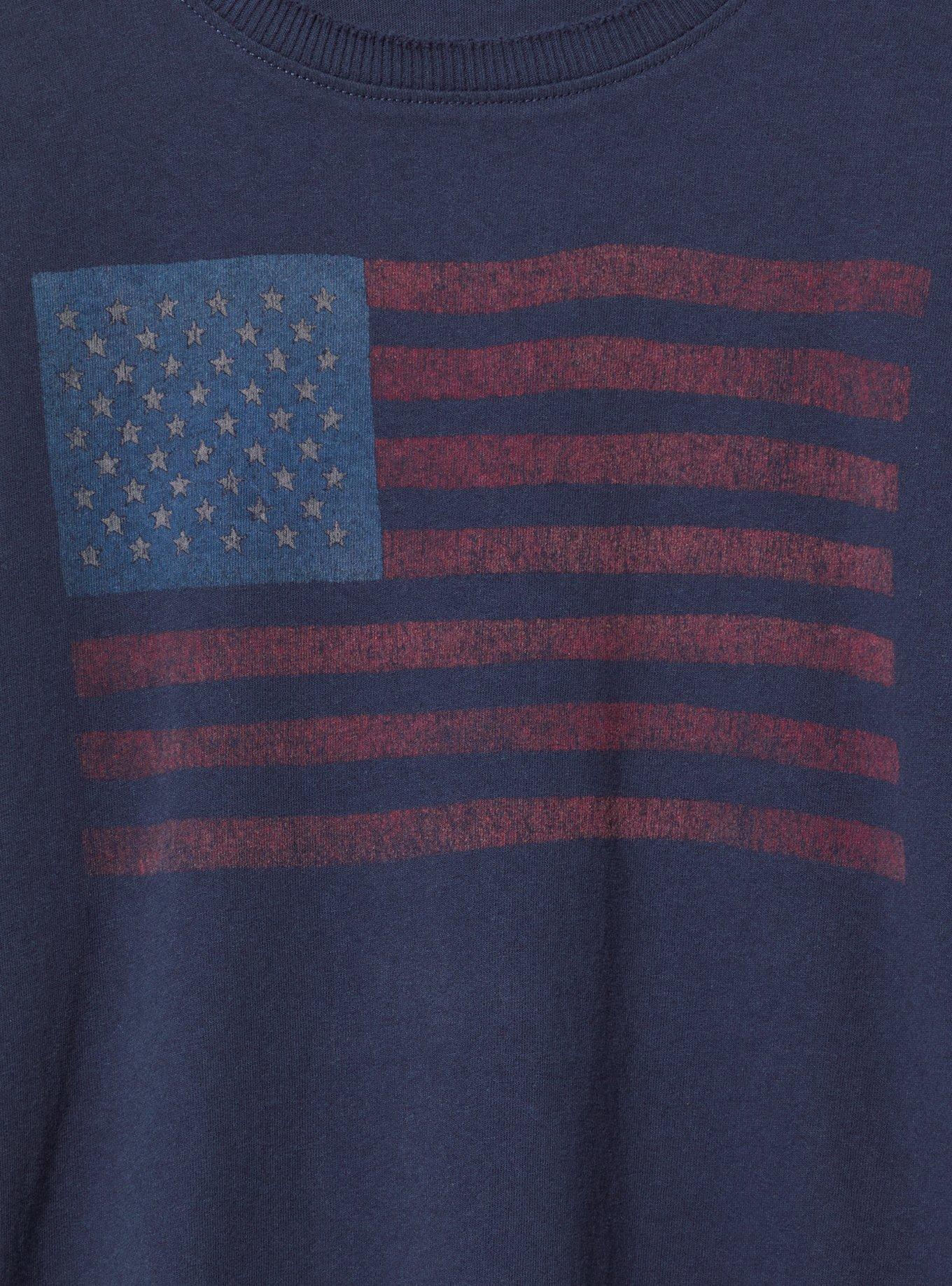 Flag Relaxed Heritage Jersey Raw Edge Tee