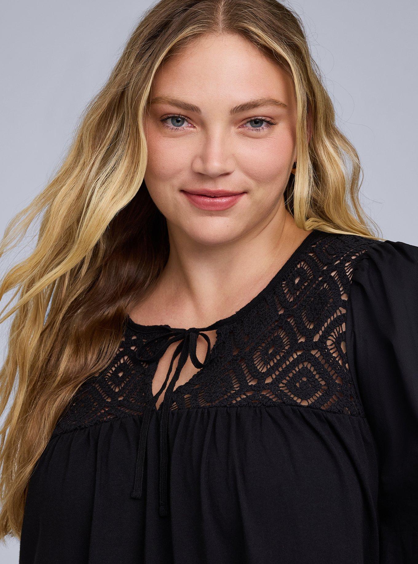 Plus Size - Belle Isle Crochet Popover Mini Dress - Torrid