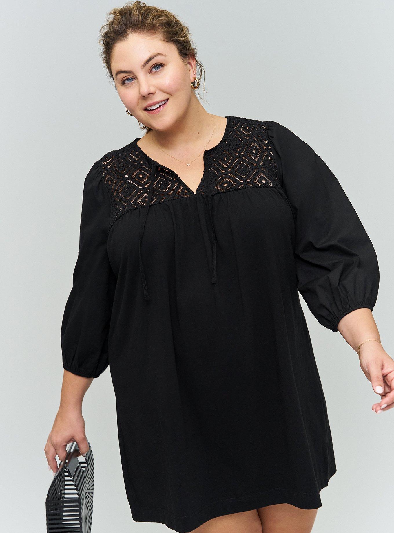 Plus Size - Belle Isle Crochet Popover Mini Dress - Torrid