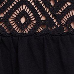 Plus Size Belle Isle Crochet Popover Mini Dress, DEEP BLACK, swatch