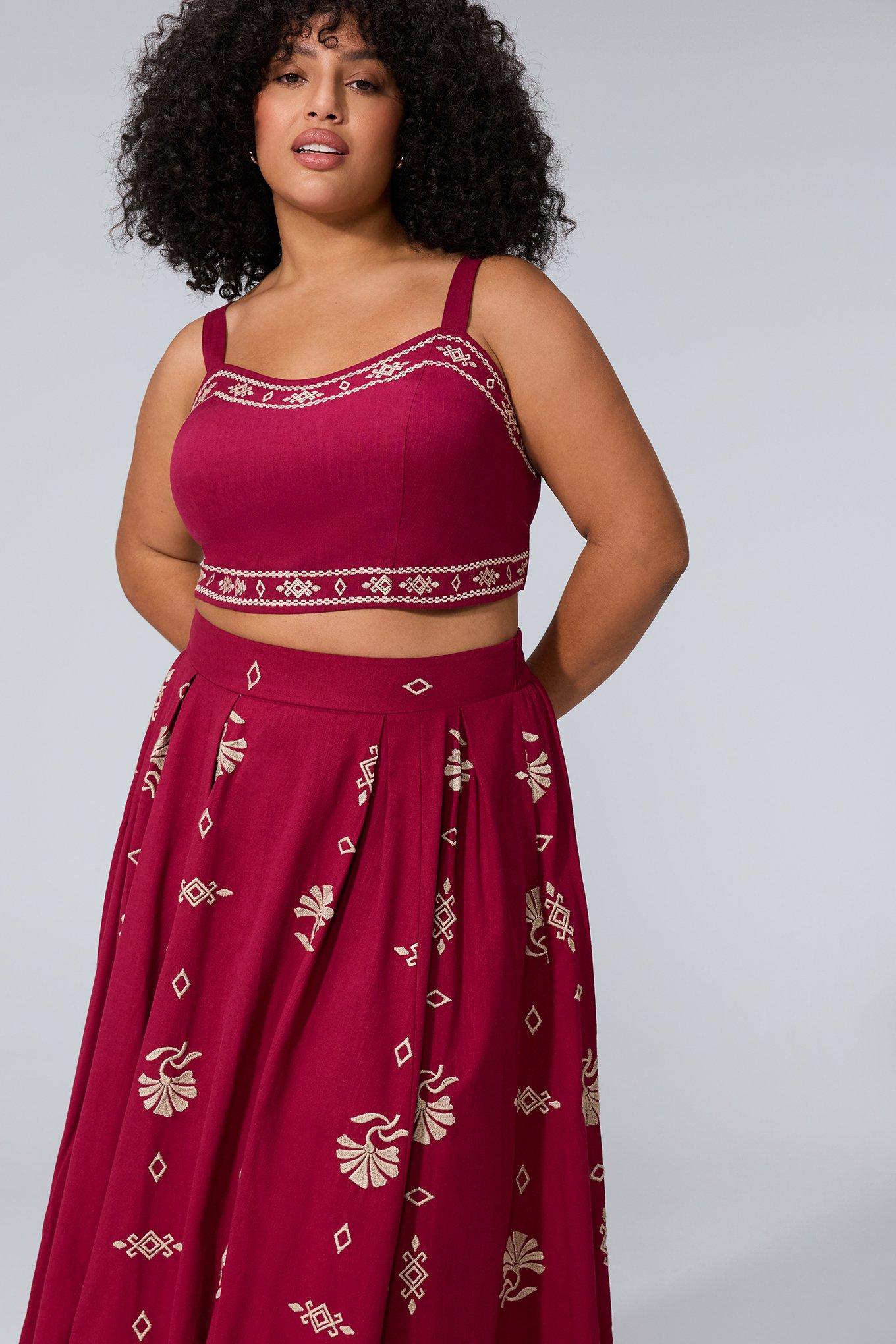 Belle Isle Embroidered Midi Dress, BEET RED, alternate