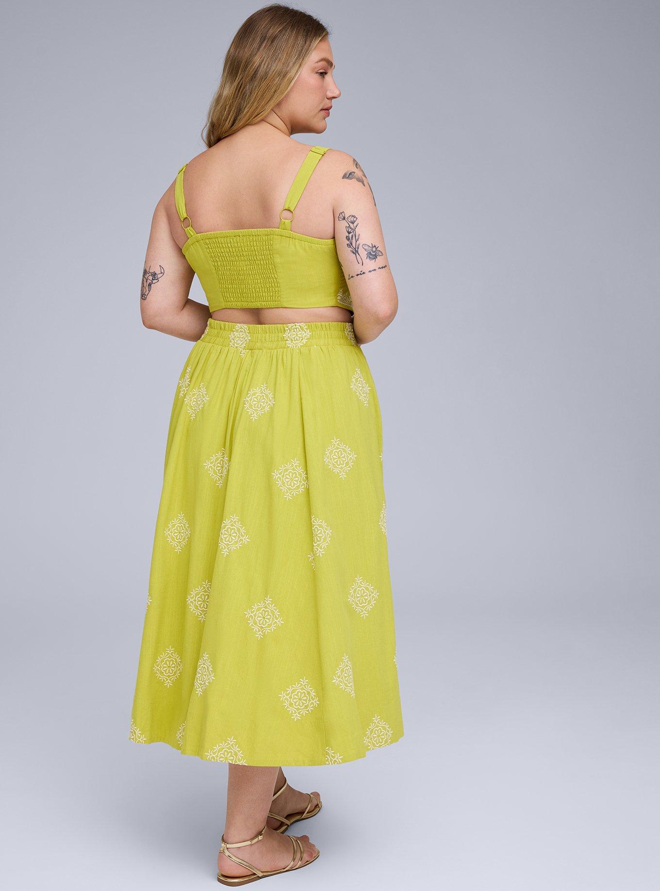 Belle Isle Embroidered Midi Skirt