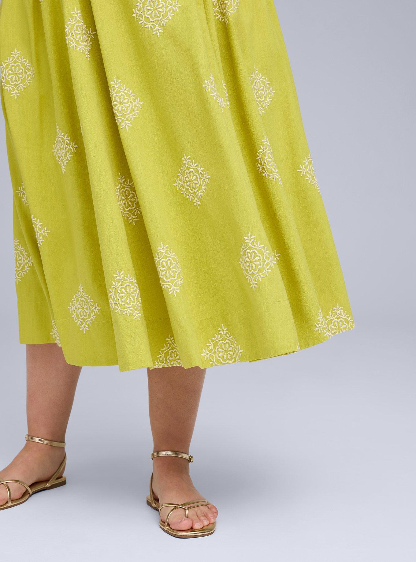 Belle Isle Embroidered Midi Skirt
