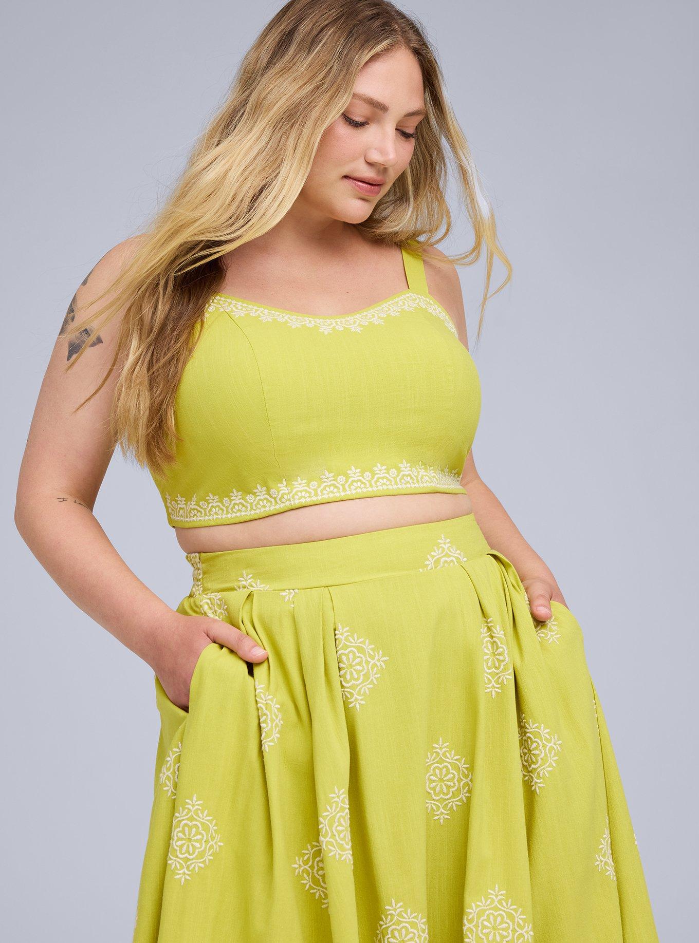 Belle Isle Embroidered Midi Skirt