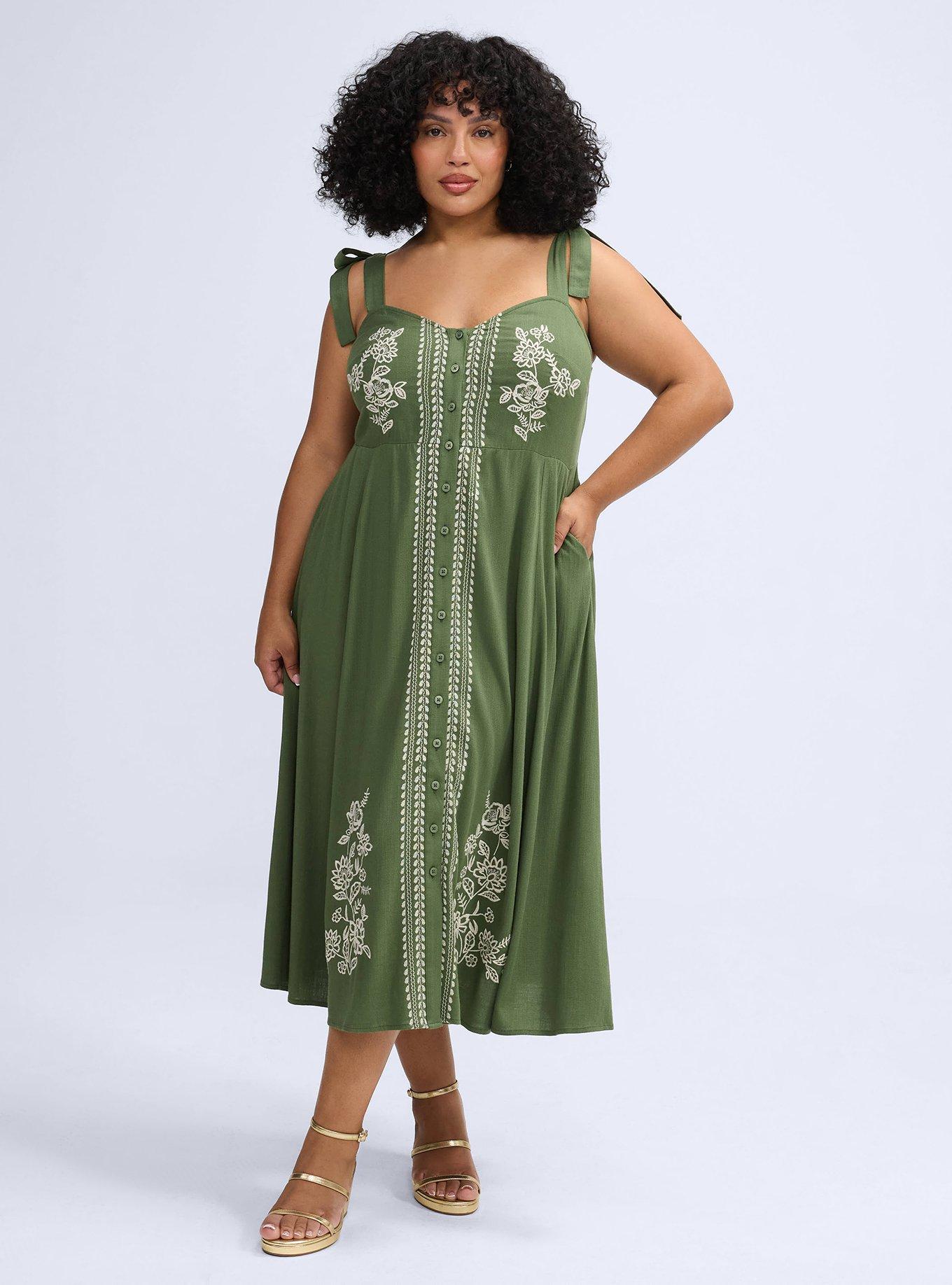 Belle Isle Button Front Midi Dress, BRONZE GREEN, alternate